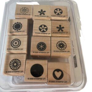 Stampin Up Wood Rubber Stamps Little Pieces Set Of 12 Designs 2005 Craft Tool